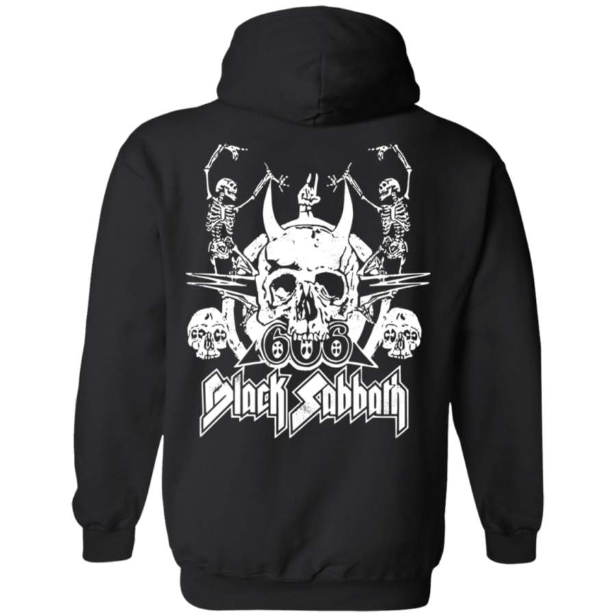 Black Sabbath 666 Skulls Back print Pullover Hoodie