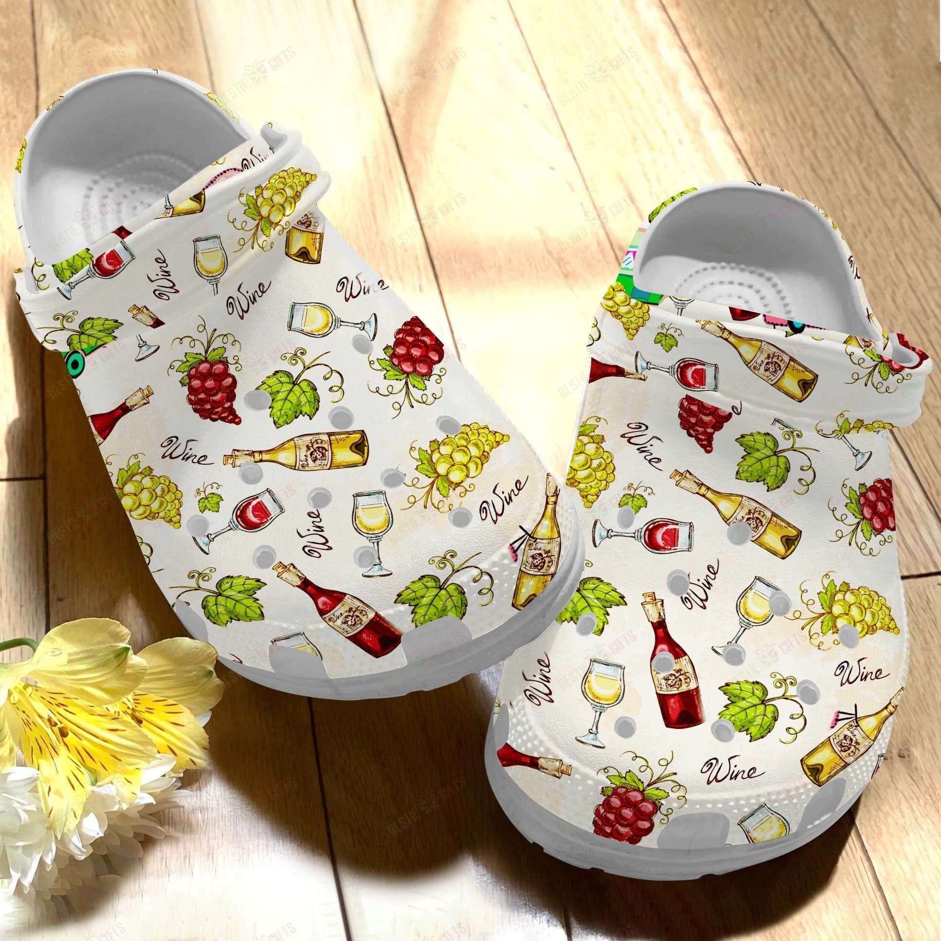 Wine Crocss Classic Clog Whitesole Champagne Shoes For Men Women Kids