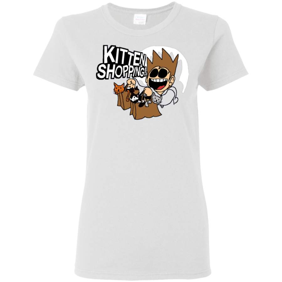 AGR EDDSWORLD KITTEN SHOPPING Womens T-Shirt