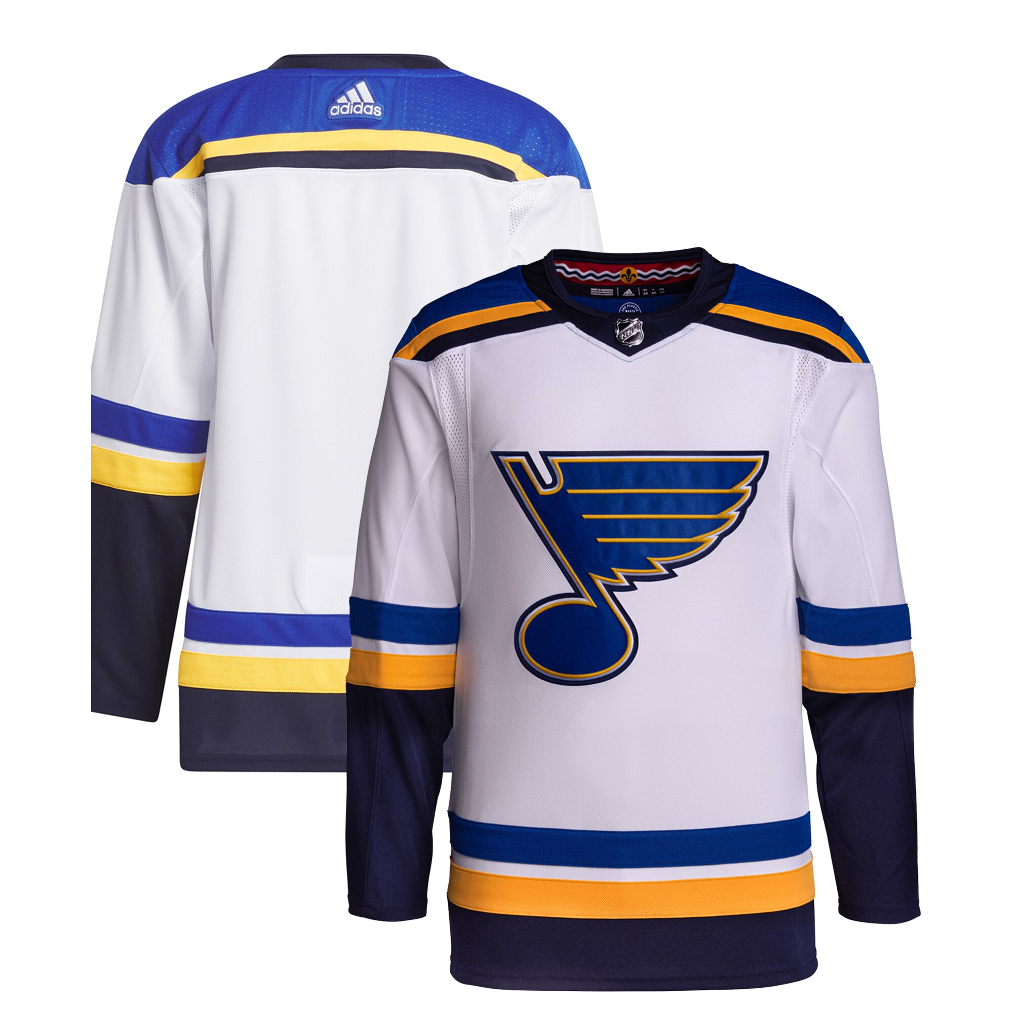 Men's St. Louis Blues adidas White Away Primegreen Authentic Pro Jersey