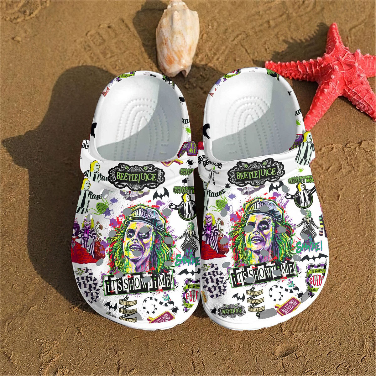 Beetlejuice Movie Crocs Crocband Clogs Shoes Comfortable For Men Women and Kids