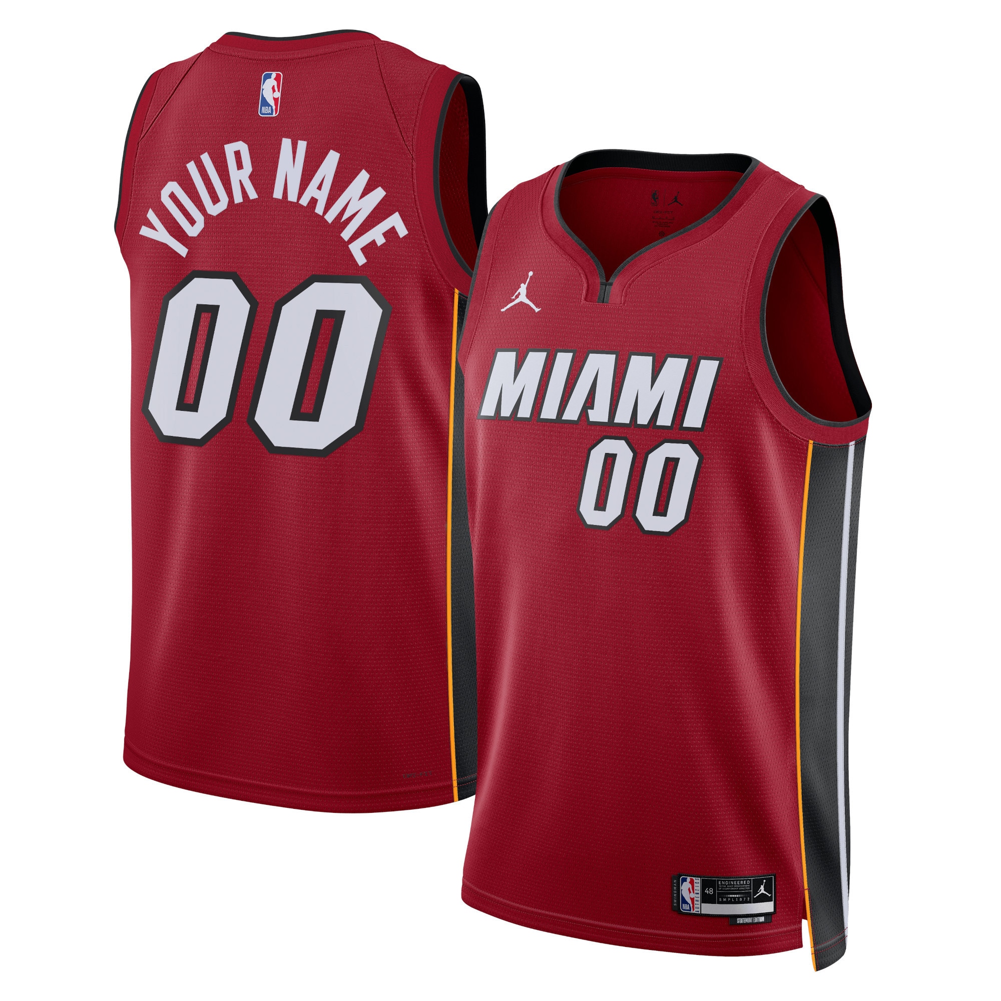 Miami Heat Jordan Brand Unisex 2022/23 Swingman Custom Jersey – Statement Edition – Red