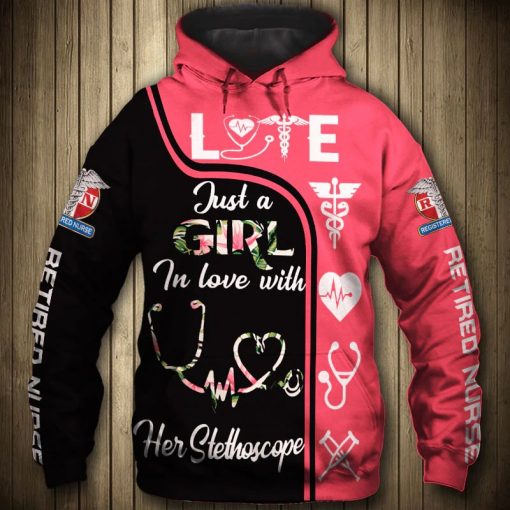 Nurse – Just A Girl In Love Stethoscope 3D All Over Printed