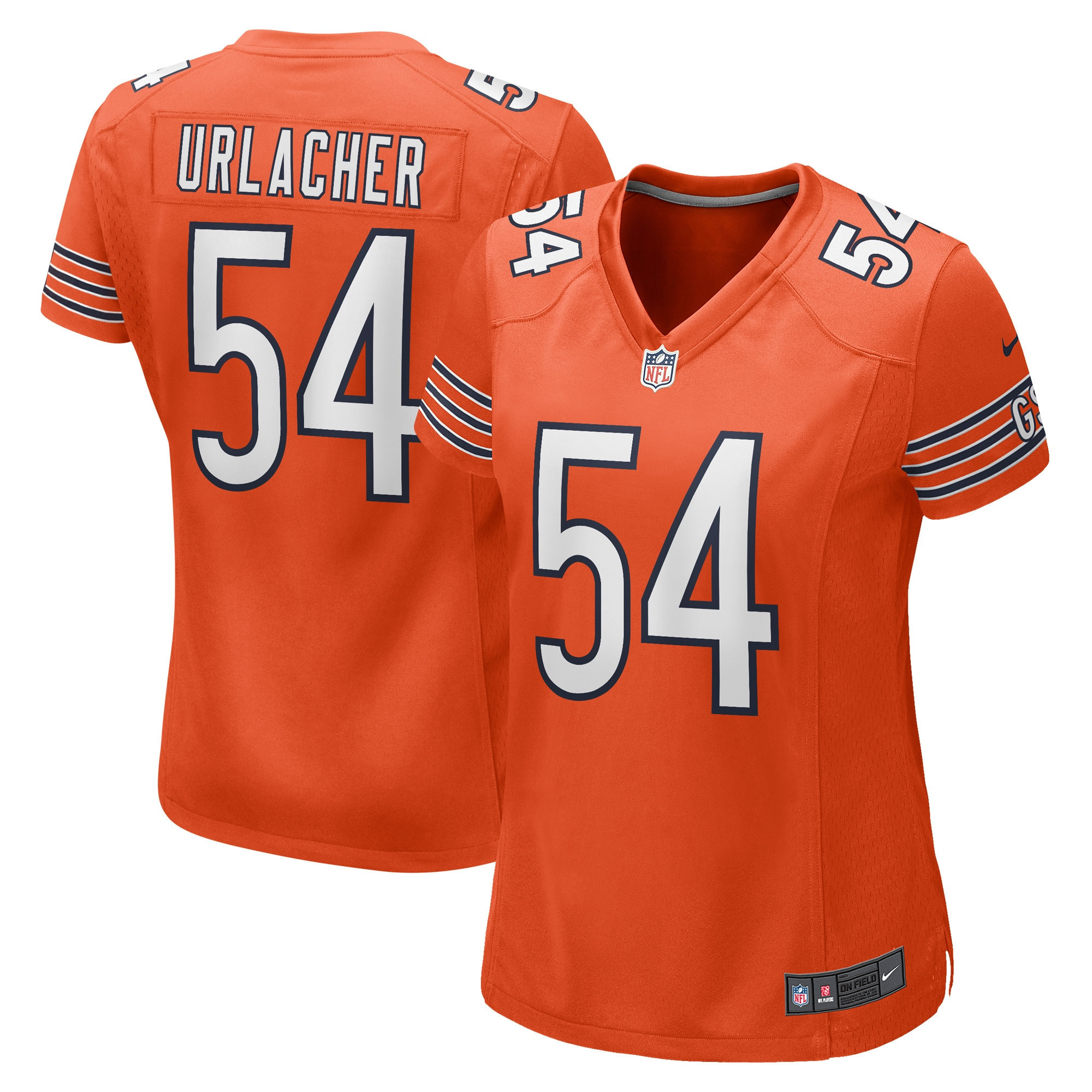 Brian Urlacher Chicago Bears Womens Retired Player Jersey Orange NFL