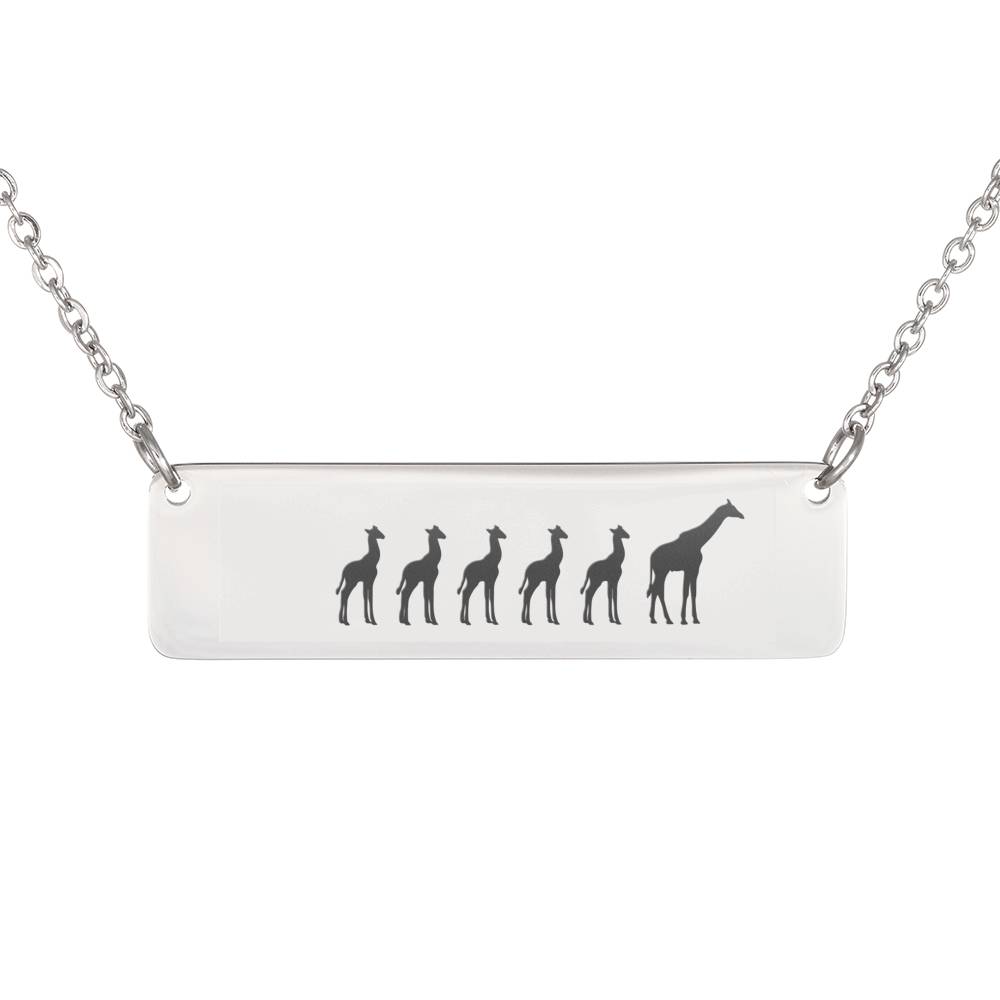 Personalized Mama Giraffe + 5 Baby Giraffes – Necklace