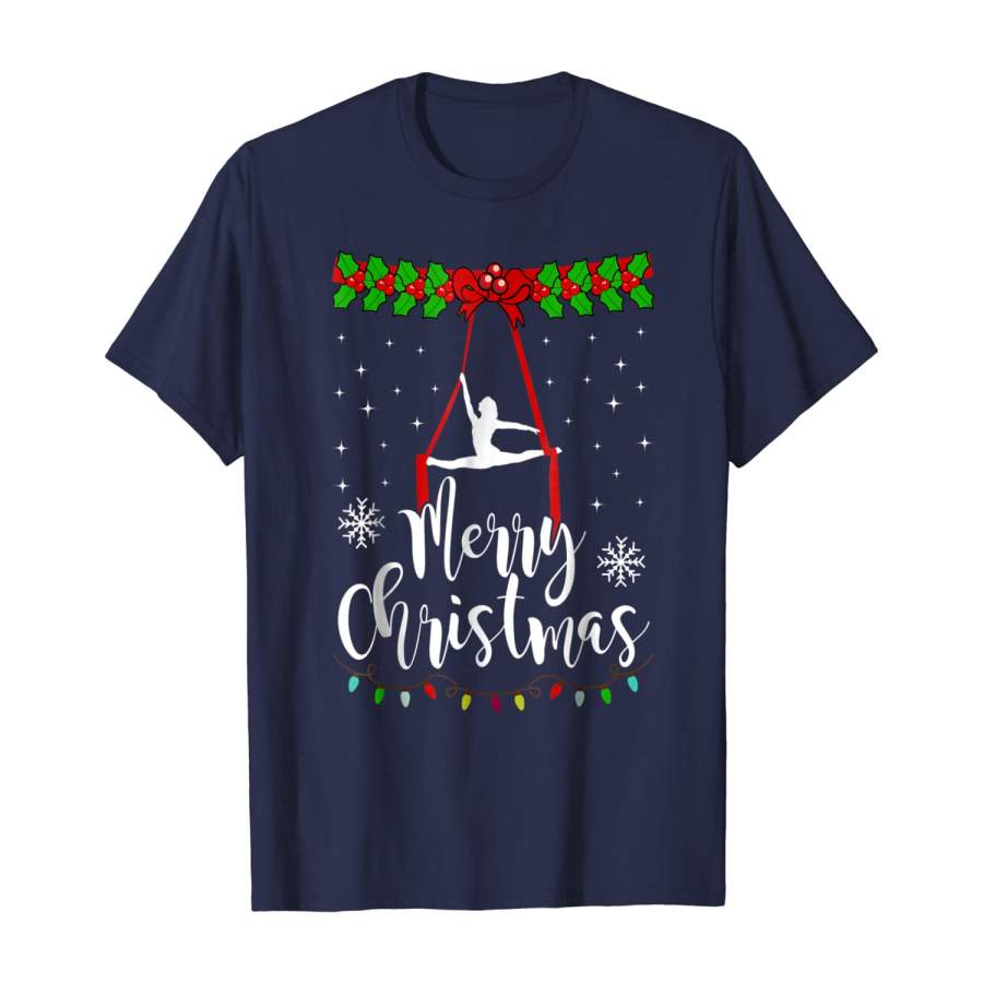 Aerial Yoga Merry Christmas T-shirt Ugly Christmas Yoga Christmas Gift Ideas