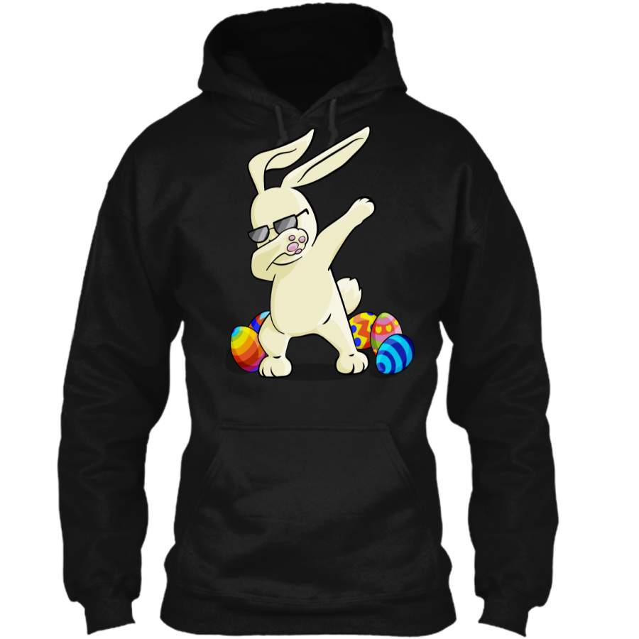 Dabbing Easter Bunny T-Shirt Bunny Happy Easter Shirt Pullover Hoodie 8 oz