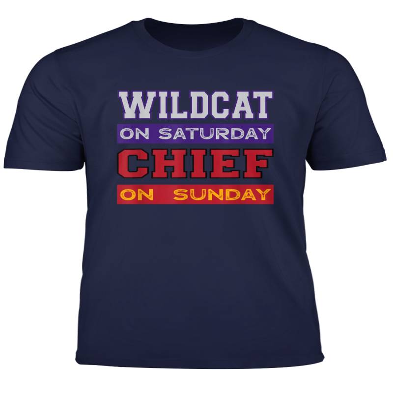 Wildcat On Saturday Chief On Sunday Kansas City Football T Shirt