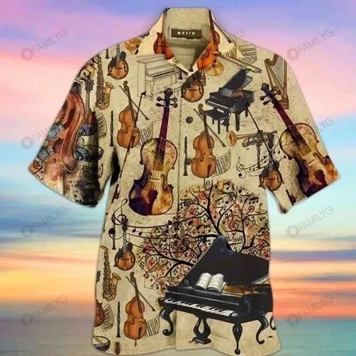 Violin Shirt – Classical Music Colorful Amazing Hawaiian Shirt Summer Hawaiian For Men, Women, Couple