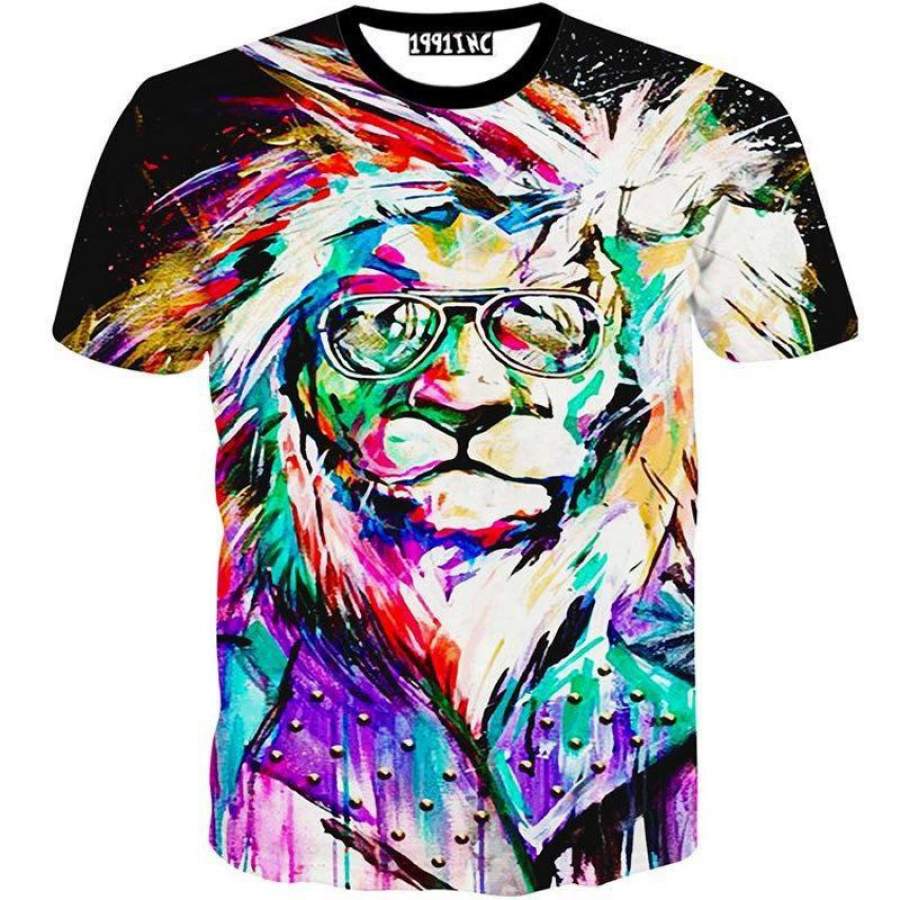 2016 Hipster Lion 3D T-Shirt V2