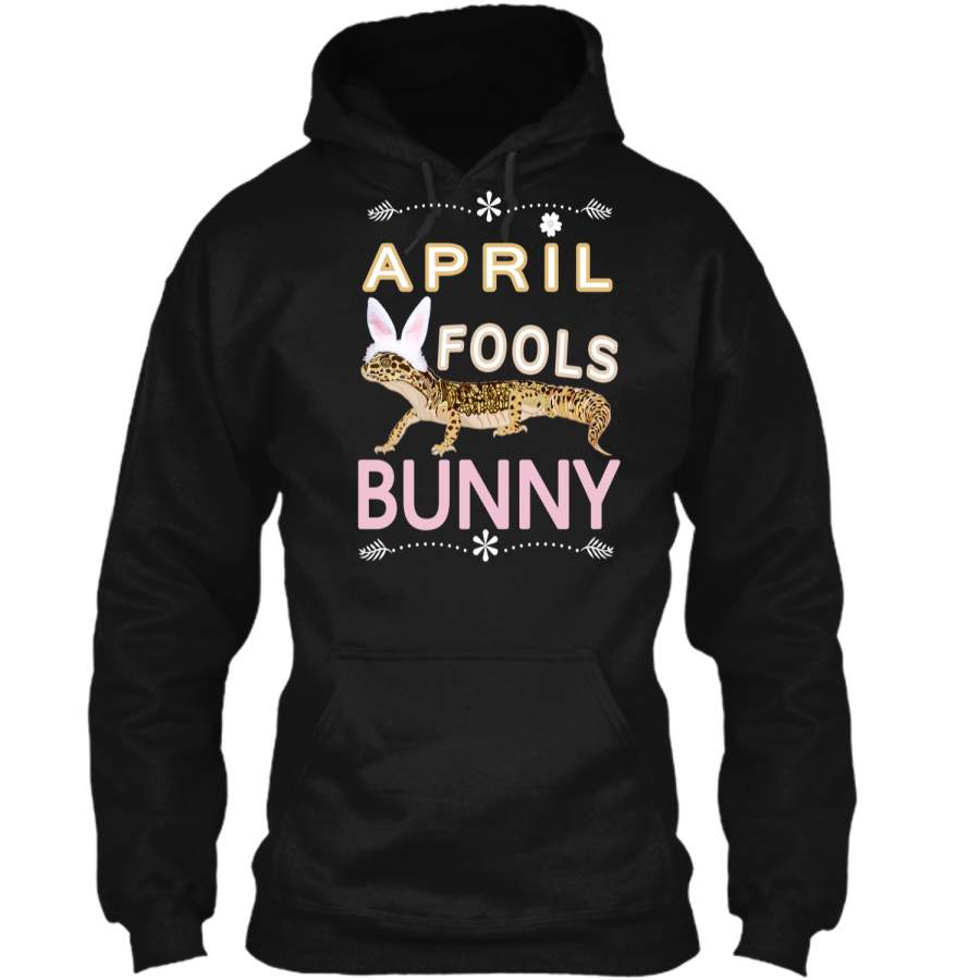 April Fools Easter Bunny Gecko Shirt-Women And Girls Gifts Pullover Hoodie 8 oz