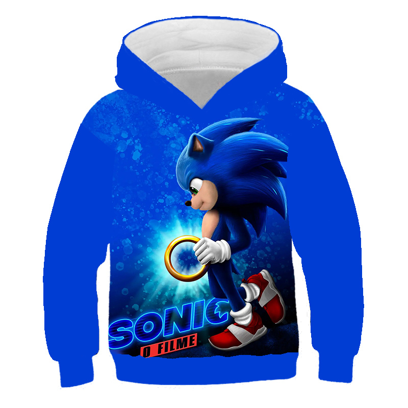 2022 New Sonic Hoodie Kids Children Autumn Fashion Long Sleeve Printed anime Sweatshirts Cool Tops Tees Boy GirlsClothing alx