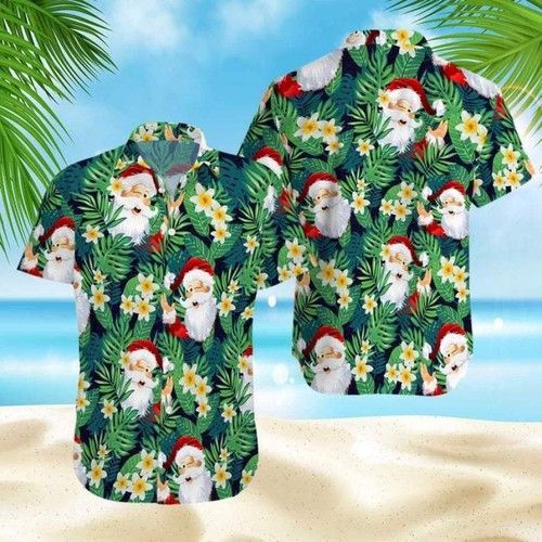 Christmas Santa Claus Funny Hawaii Aloha Shirts V Ha73031