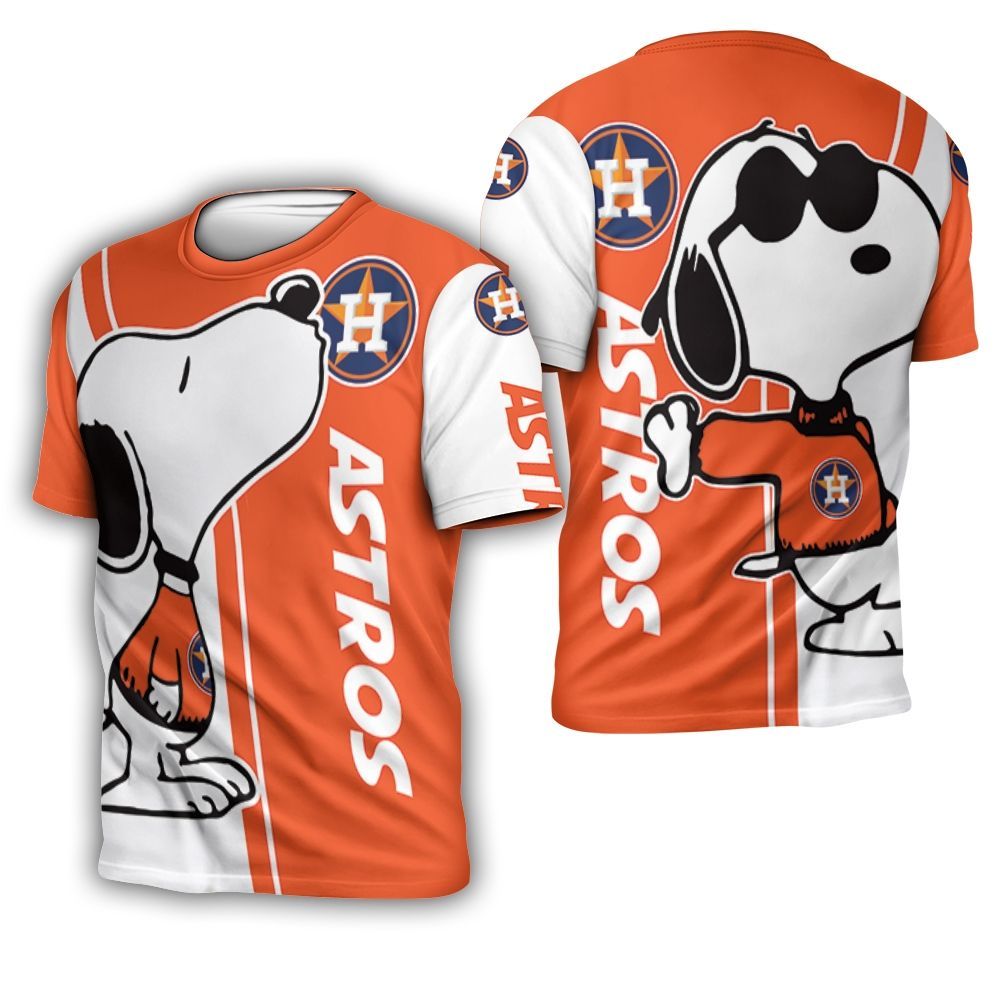 Houston Astros Snoopy Lover 3D Printed 3D T-Shirt