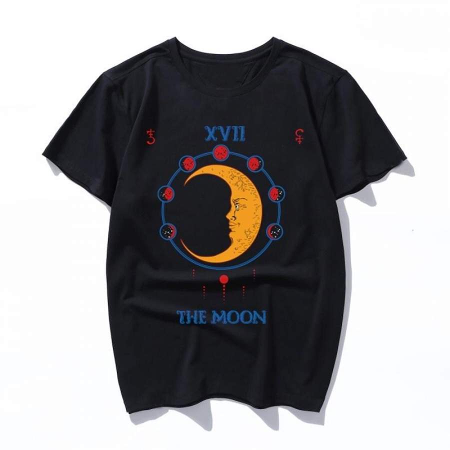 la luna tarot the moon tarot card Womens T-shirts artistic oil painting Harajuku aesthetic ulzzang oversized mens t shirt korean clothes