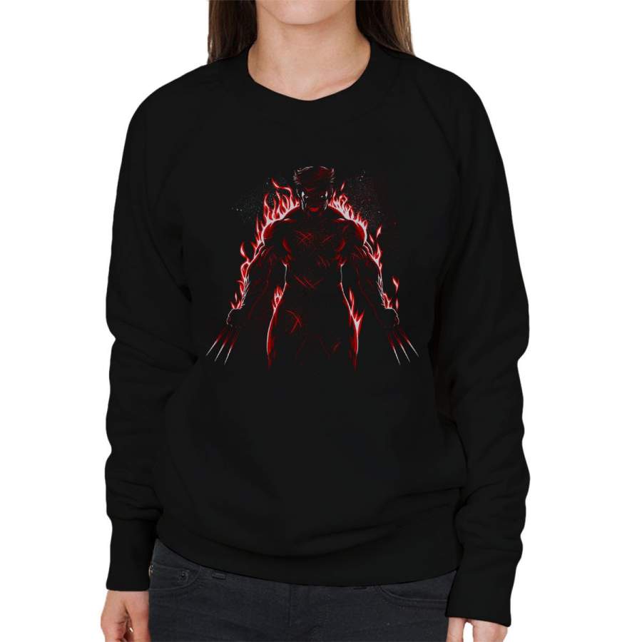 X Men Wolverine Logan Fire Women’s Sweatshirt