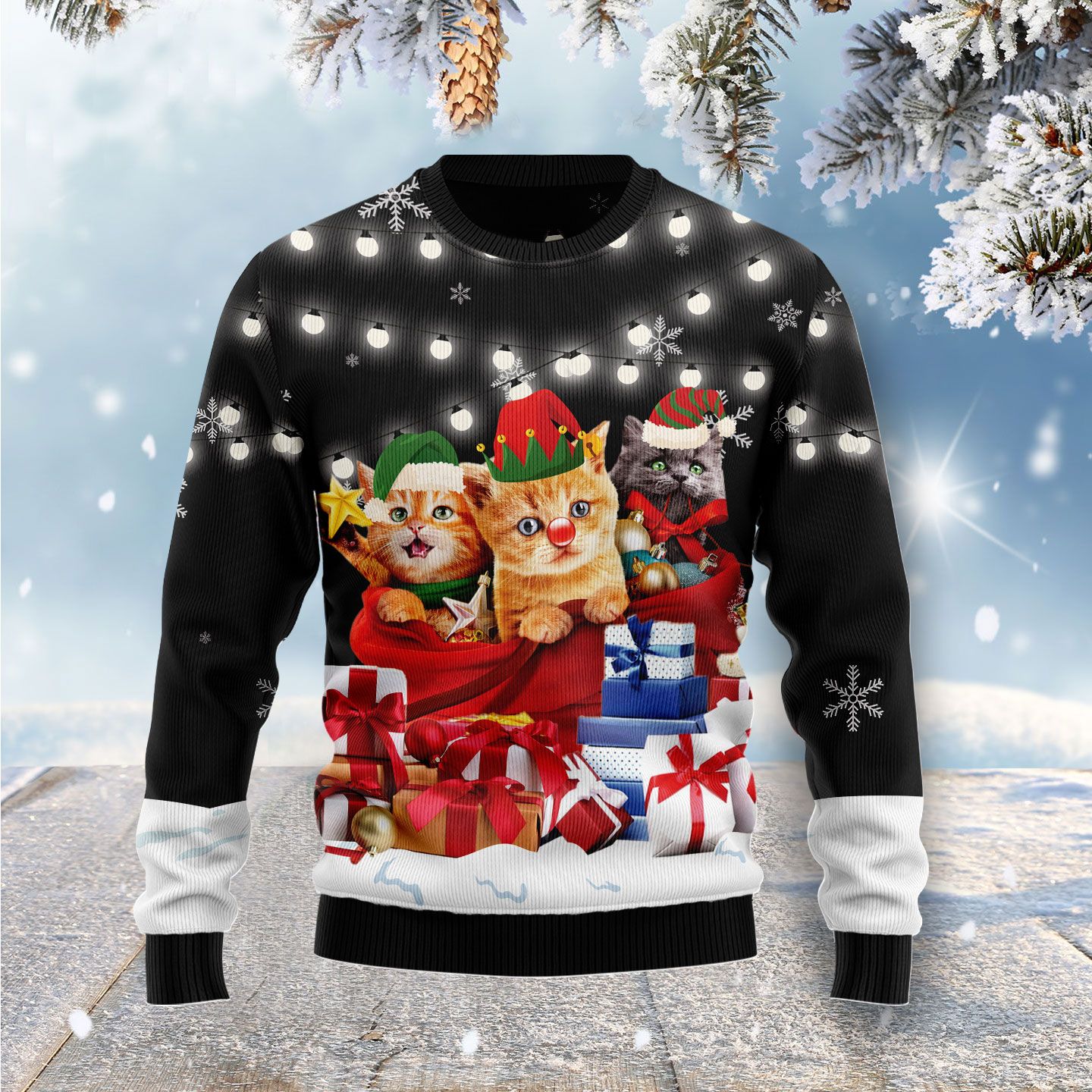 Cat Gifts Noel Ugly Christmas Sweater | For Men & Women | Adult | Us5805