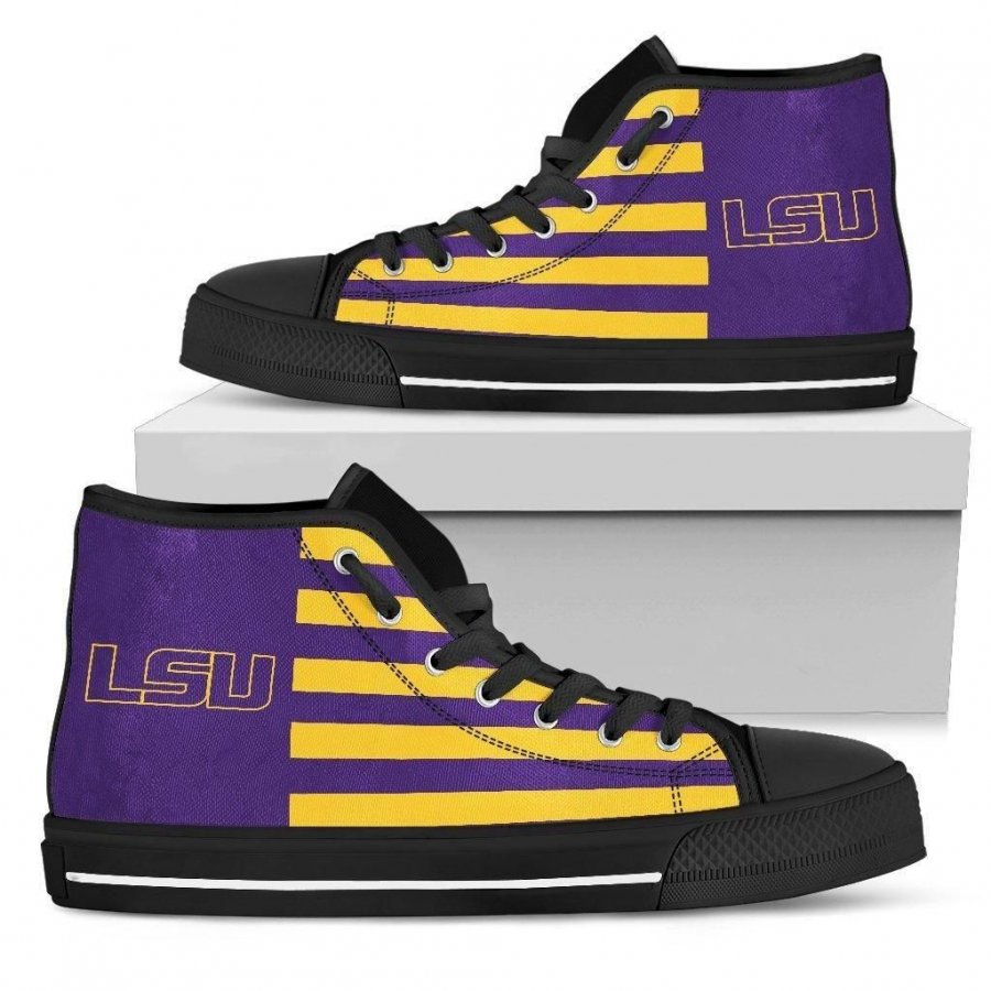 American Flag LSU Tigers High Top Shoes #940