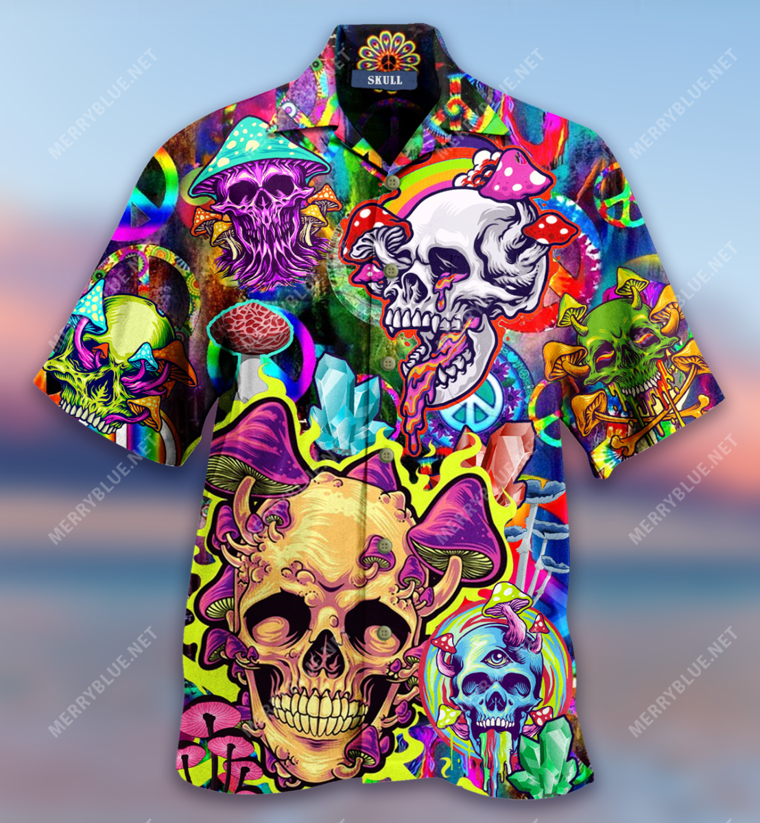 Mushroom Skull Trippy Hawaii Shirt Ha91989