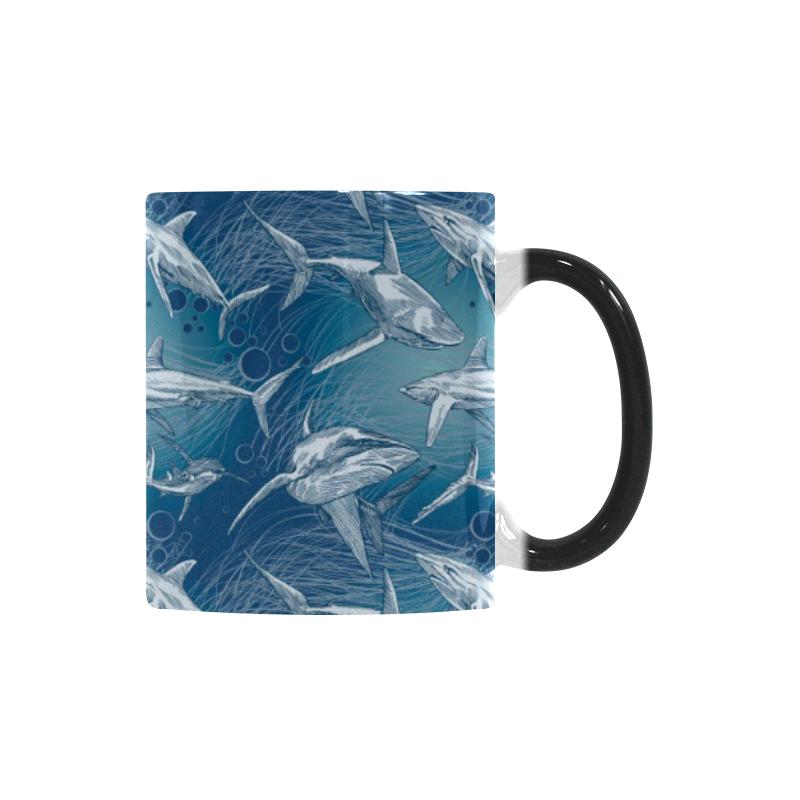 Shark hand drawn Morphing Mug Heat Changing Mug