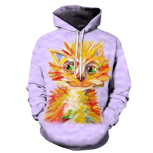 Painted Green Eyed Cat Hoodie