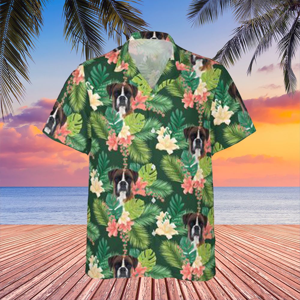 Boxer Tropical Lily Flower Hawaii Shirt Summer Button Up Gift For Bf Ha49298