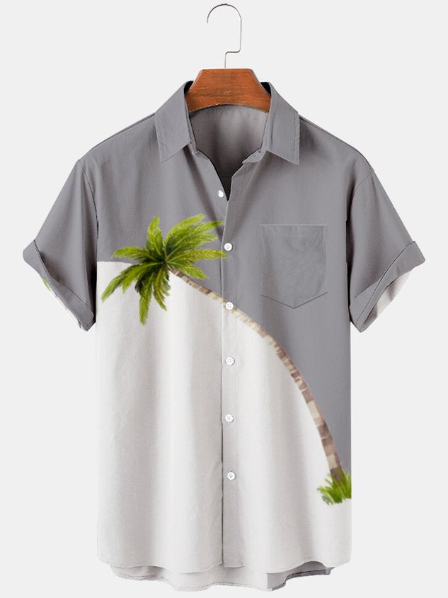 Men Short Sleeve Coconut Tree Shirt