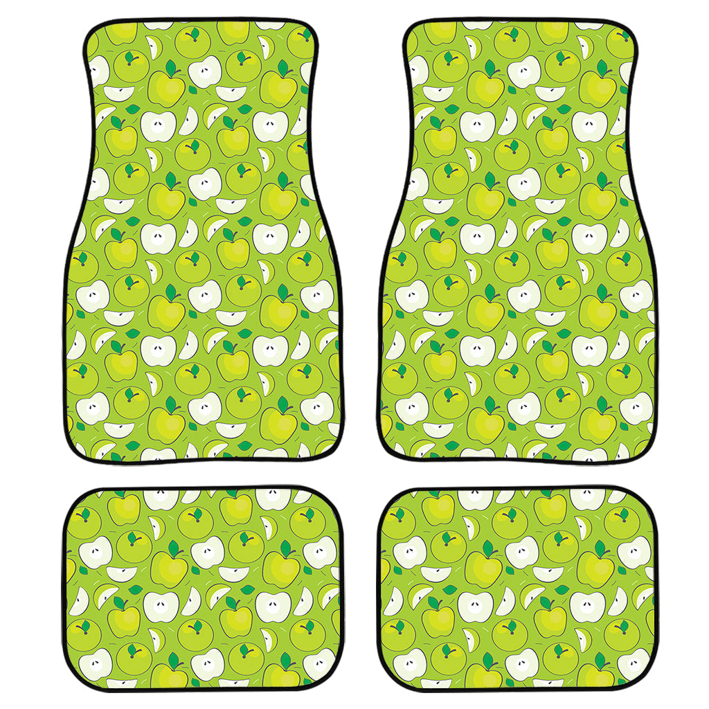 Green Apple Fruit Pattern Print Front And Back Car Floor Mats, Front Car Mat