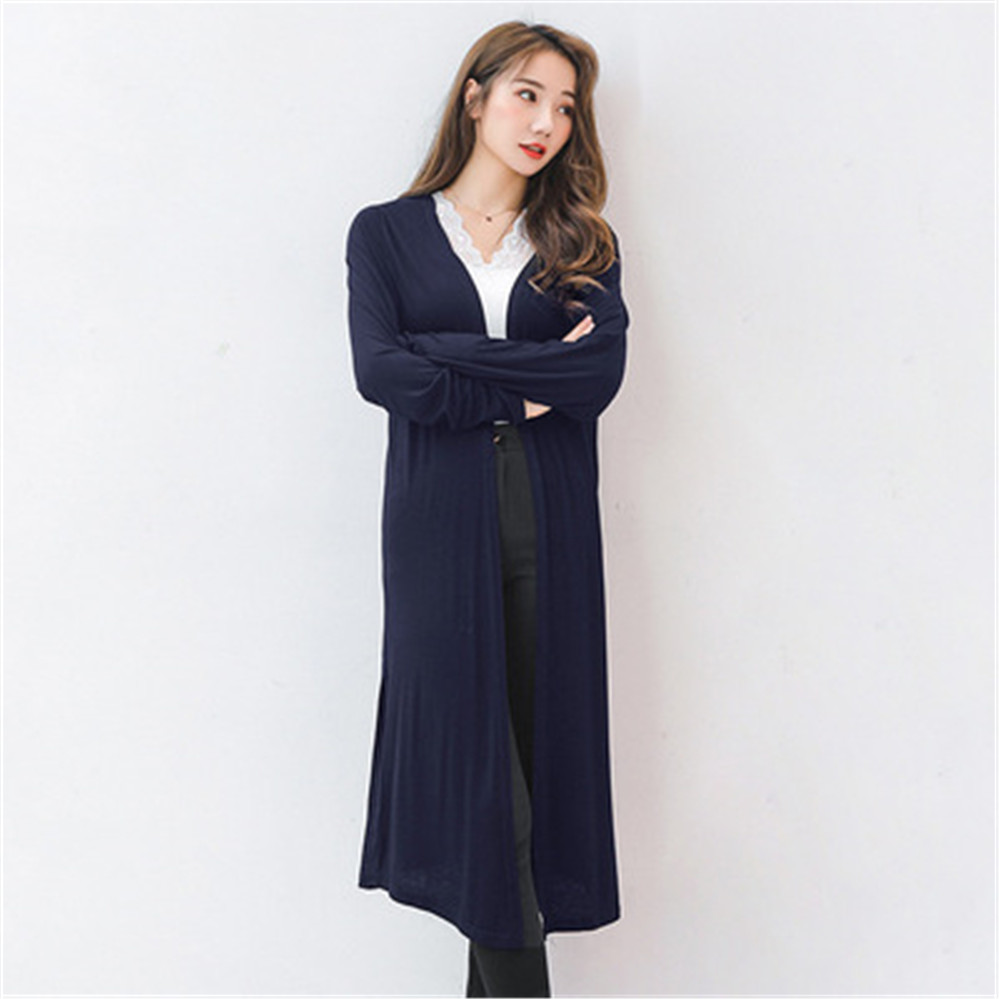 Spring Autumn Women Modal Long Cardigan Female Sweater Cardigans Long Sleeve Womens Casual Coat Jacket Ladies Shawl Outerwear alx