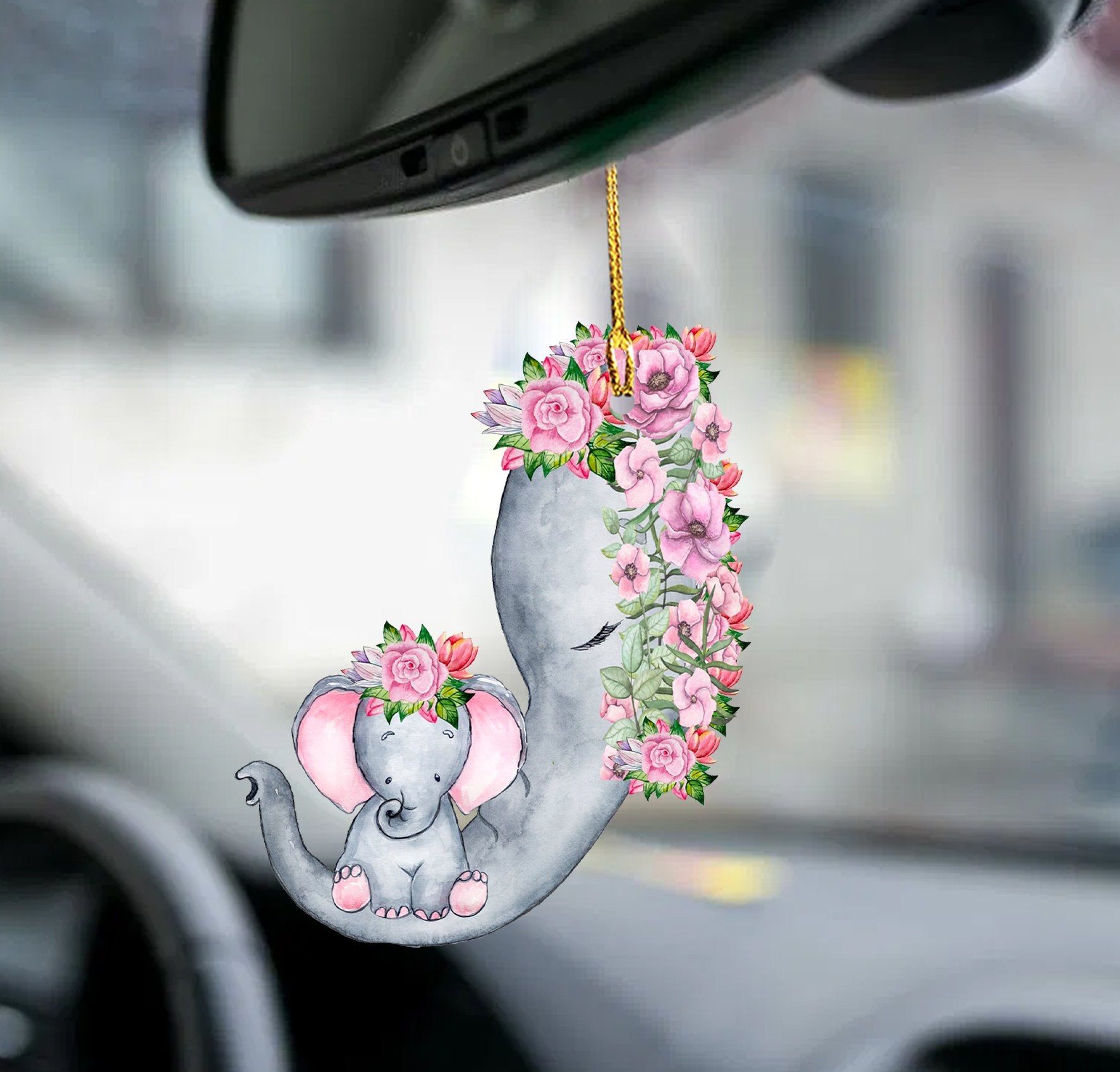 Fun Car Decor Elephant Mother Elephant Lovers  Ornament