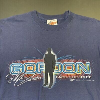 Vintage Jeff Gordon Shirt 90s Nascar L Face The Race Racing Auto Drag 4931