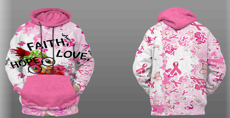 Humorous Chicken Hoodie Faith Hope Love Tshirt – Breast Cancer Awareness Christmas Gift For Girl Woman Friend Hoodies Sweater Pink