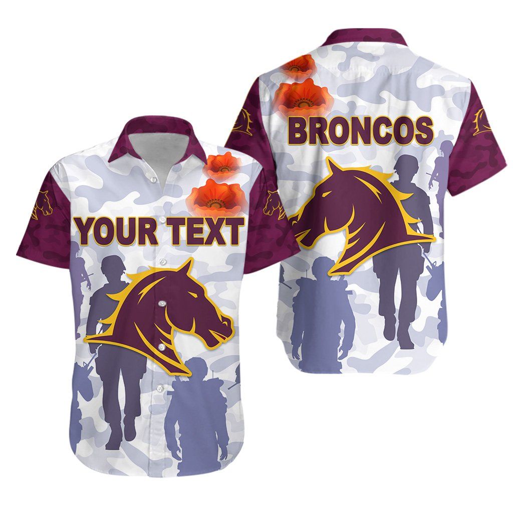 Brisbane Broncos Hawaiian Shirt Anzac Day Camouflage Vibes – Purple No.1 K8