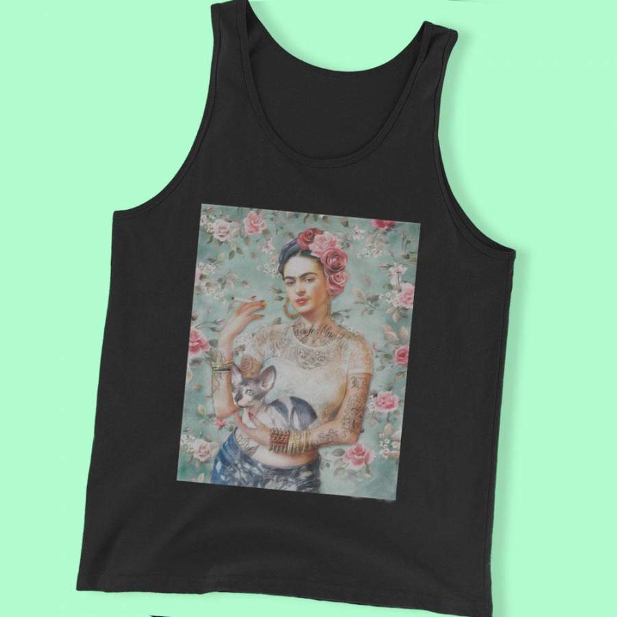 Bad Mexican Female Artist With Cat Men’S Tank Top