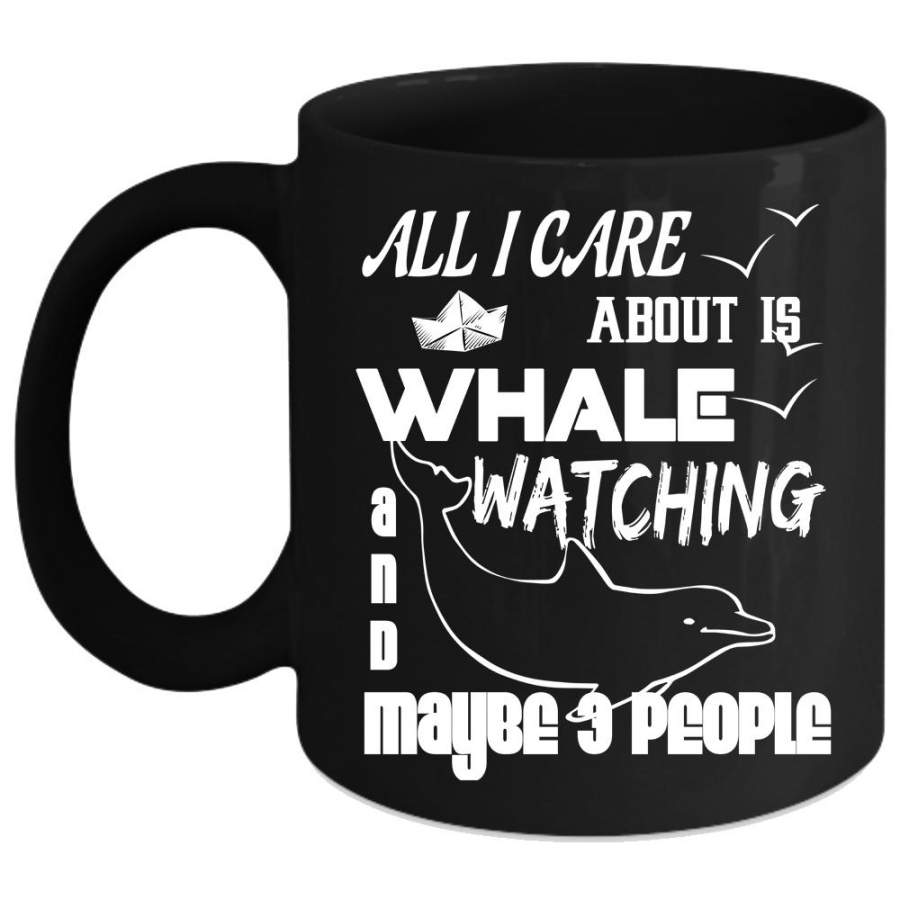 I Love Whale Watching Coffee Mug, Outdoor Activity Coffee Cup