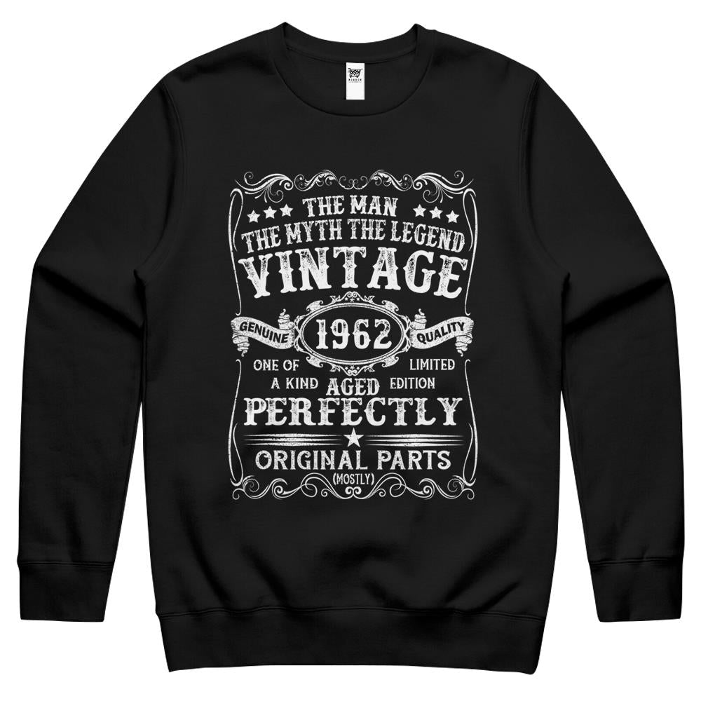 Mens 60 Years Old Gift Vintage 1962 Man Myth Legend 60Th Birthday Crewneck Sweatshirt