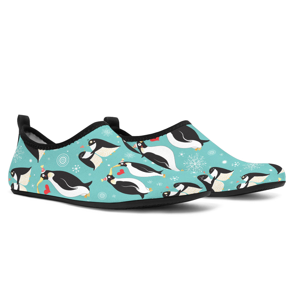 Penguin Love Print Aqua Water Shoes