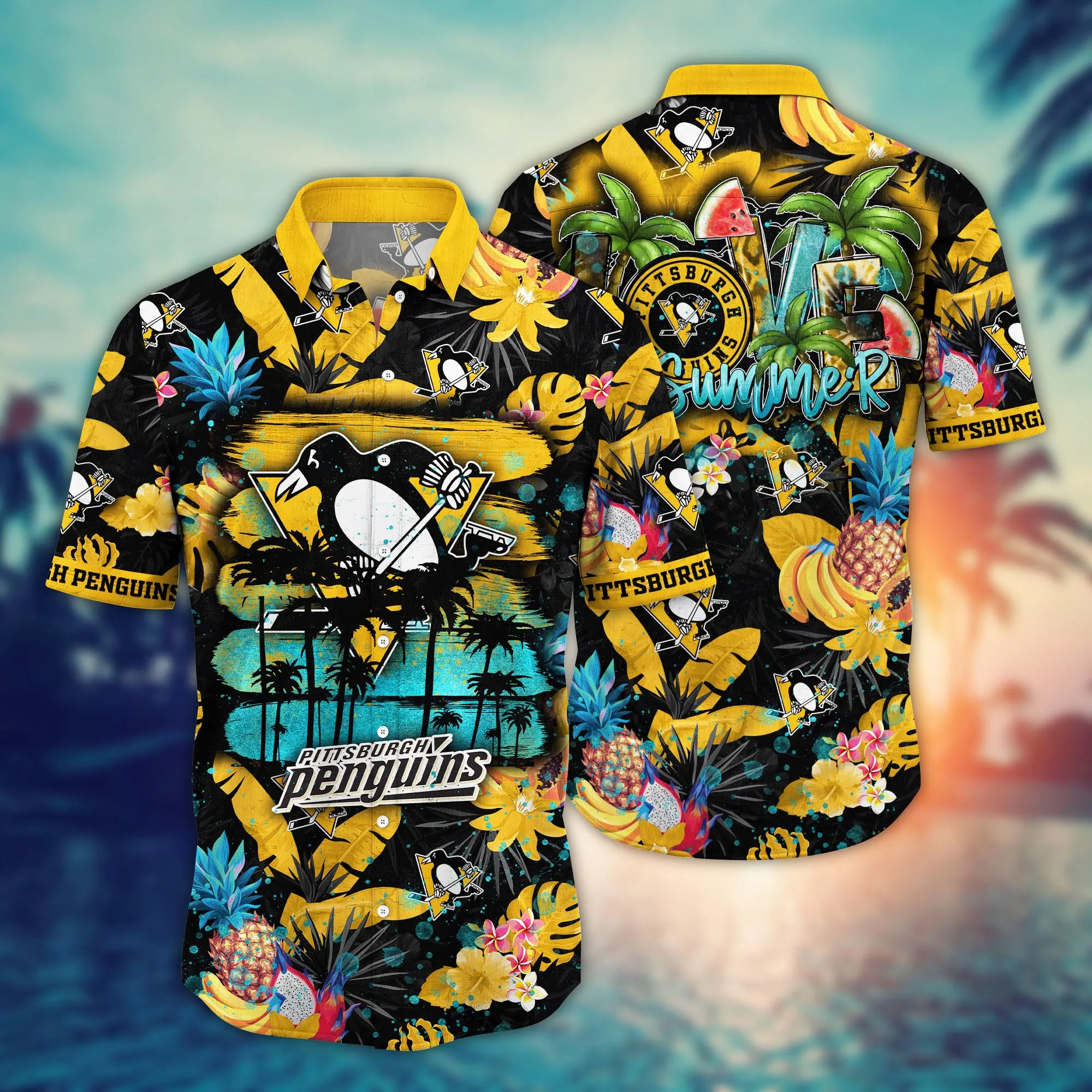 Pittsburgh Penguins Nhl Hawaiian Shirt Vacationtime Aloha Shirt