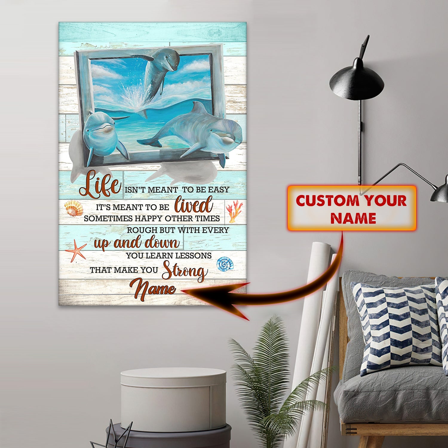 Custom Poster ( Vertical Poster )  – Dolphin – Loop – H9H3-444