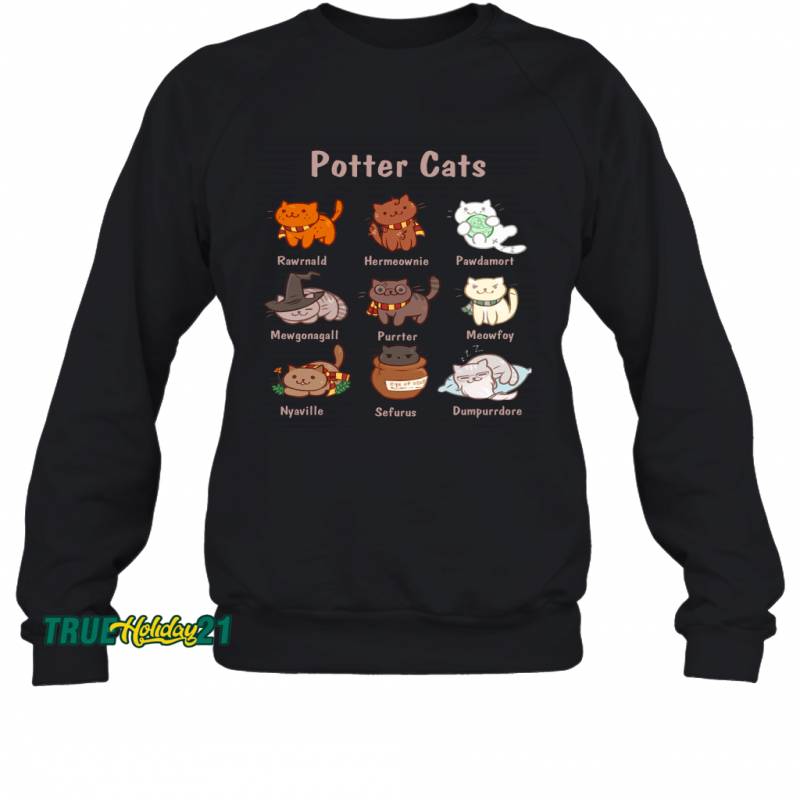 Potter Cats Kitten Funny Harry Pawter Cute Gift Sweatshirt