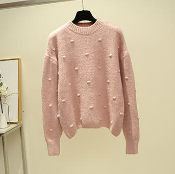 Woman Sweaters 2021 Spring Tops Polka Dot Turtleneck Sweater Round Neck Pullovers Solid Jumper ST004 alx