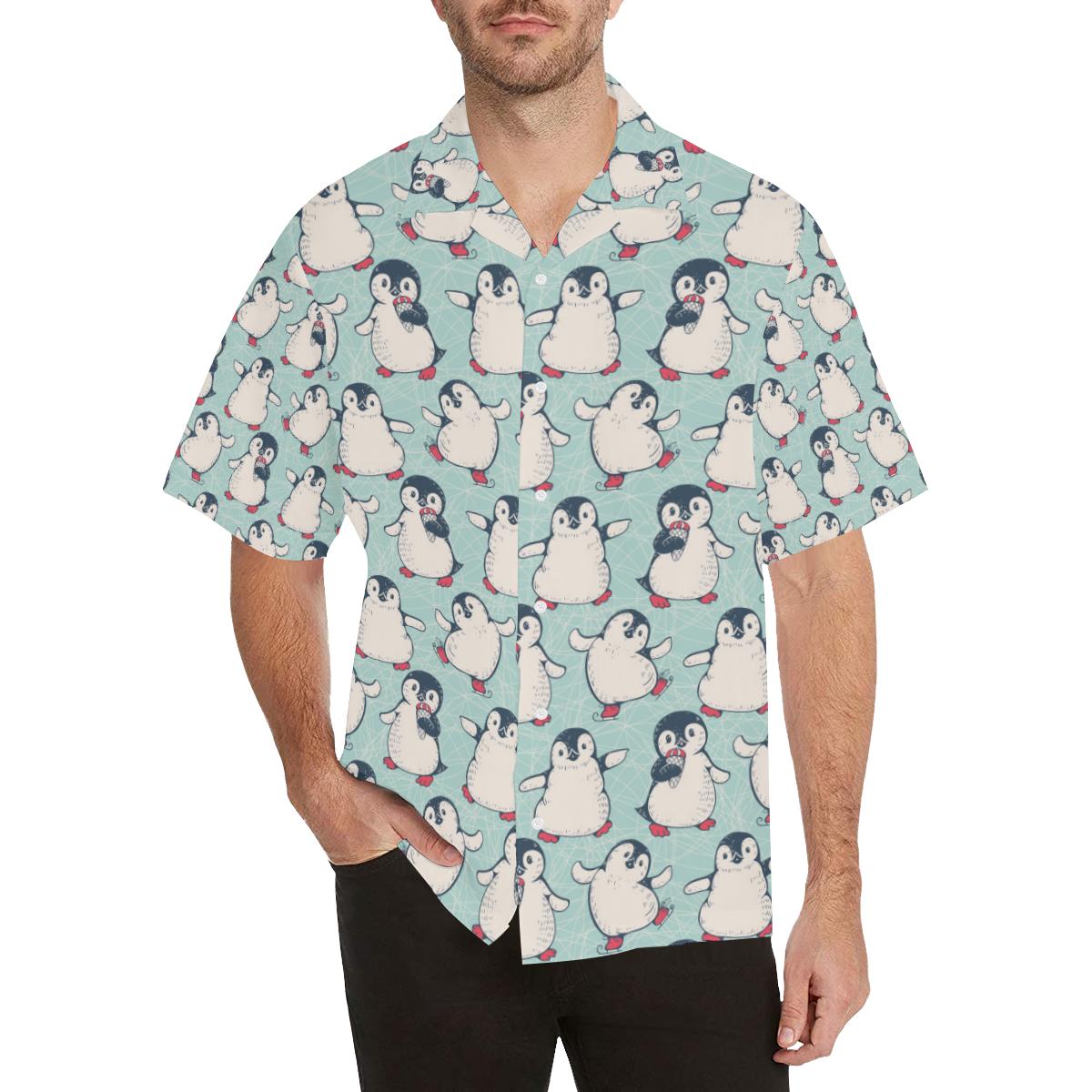 Cute Penguin pattern Men’s All Over Print Hawaiian Shirt