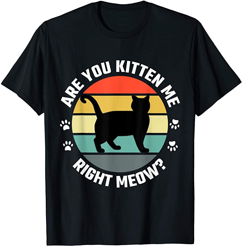 Are You Kitten Me Right Meow Funny Tee For Cat Lovers T-Shirt