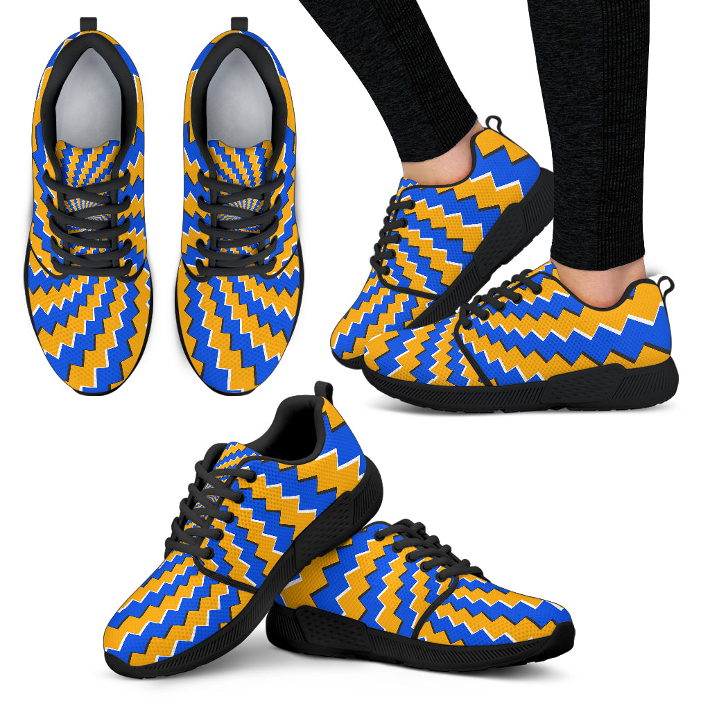 Yellow Spiral Moving Optical Illusion Women’S Athletic Shoes