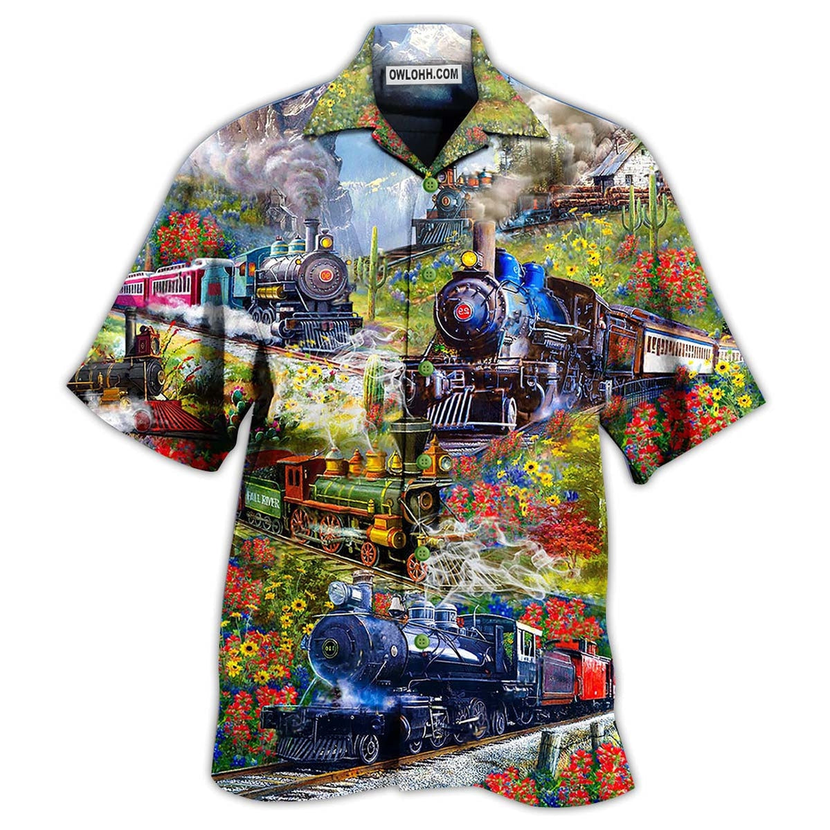 Train On Spring Hill – Hawaiian Shirt  – Owl Ohh