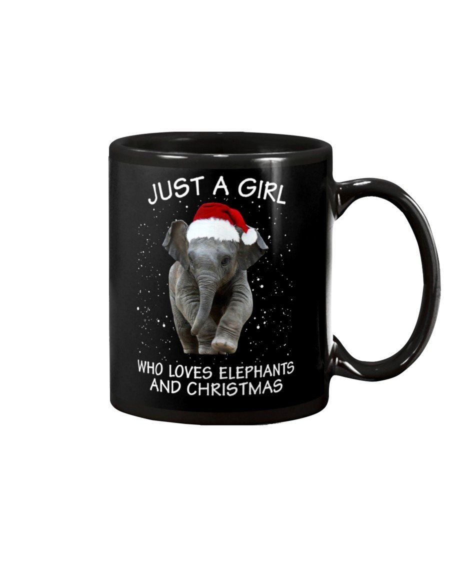 Just A Girl Who Loves Elephants And Christmas Custom Design Mug