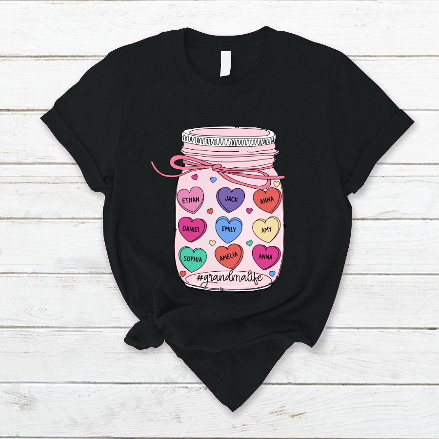 Grandma And Grandkid’S Hearts Valentine T-Shirt