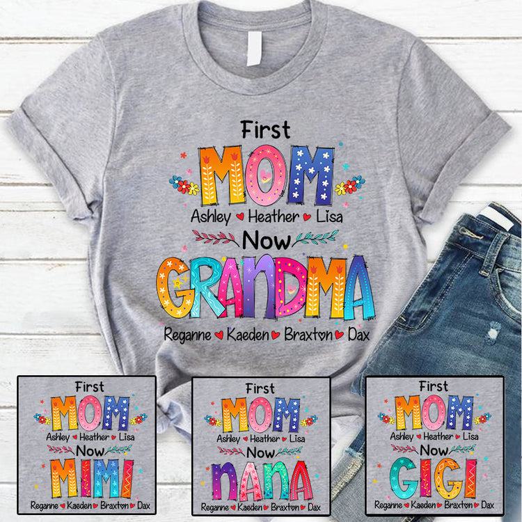 Mom And Grandma Colorful T-Shirt, Gift For Mom Grandma Mother’S Day Shirt