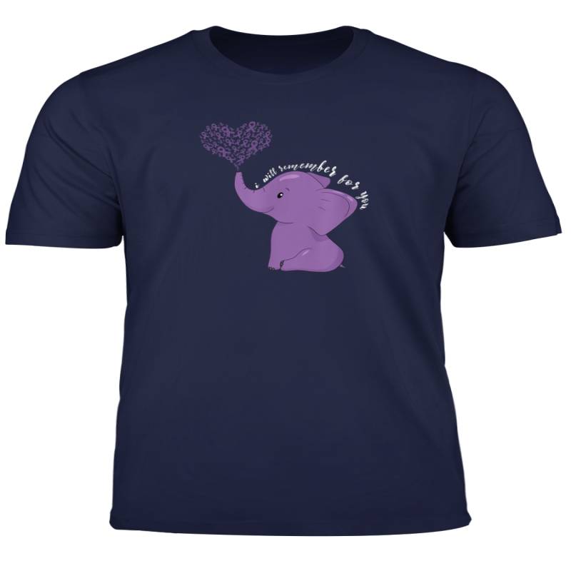 Alzheimer Awareness Month I Endalz Purple Ribbon Elephant T Shirt