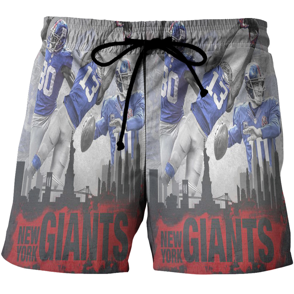 New York Giants Players1 3D All Over Print Summer Beach Hawaiian Short